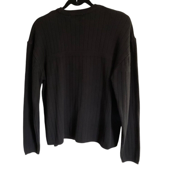 Xtremewear Ribbed Black Sweater XL Acrylic Cotton Crew Neck Long Sleeve Pullover - Picture 2 of 9
